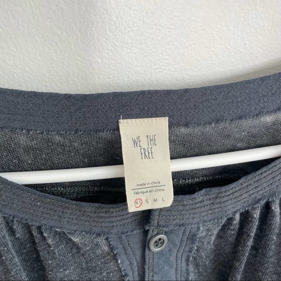 FREE PEOPLE WE THE FREE Gray Blue Slouchy Top - Picture 4 of 5